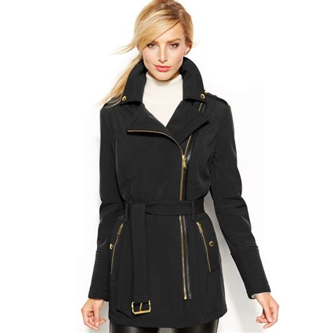 women's black michael kors coat|Michael Kors women's fitted jackets.